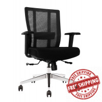 GM Seating Bitchair Ergonomic Mesh Office Chair in Black with Seat Slide